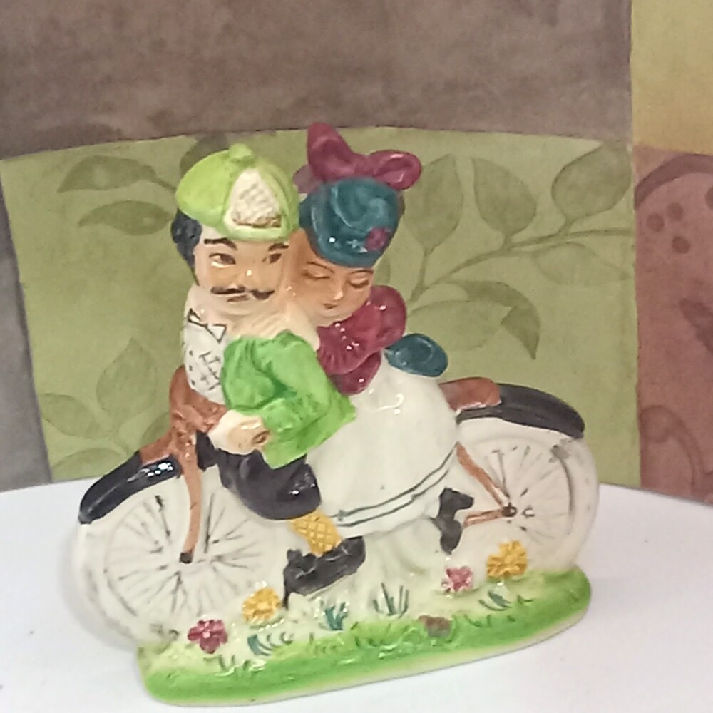 Bicycle For Two Figurine Mid 30s Style Japan Ceramic JA144 Courting Couple